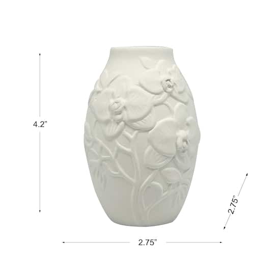 4.25" Embossed Orchid DIY Ceramic Bud Vase by Make Market®